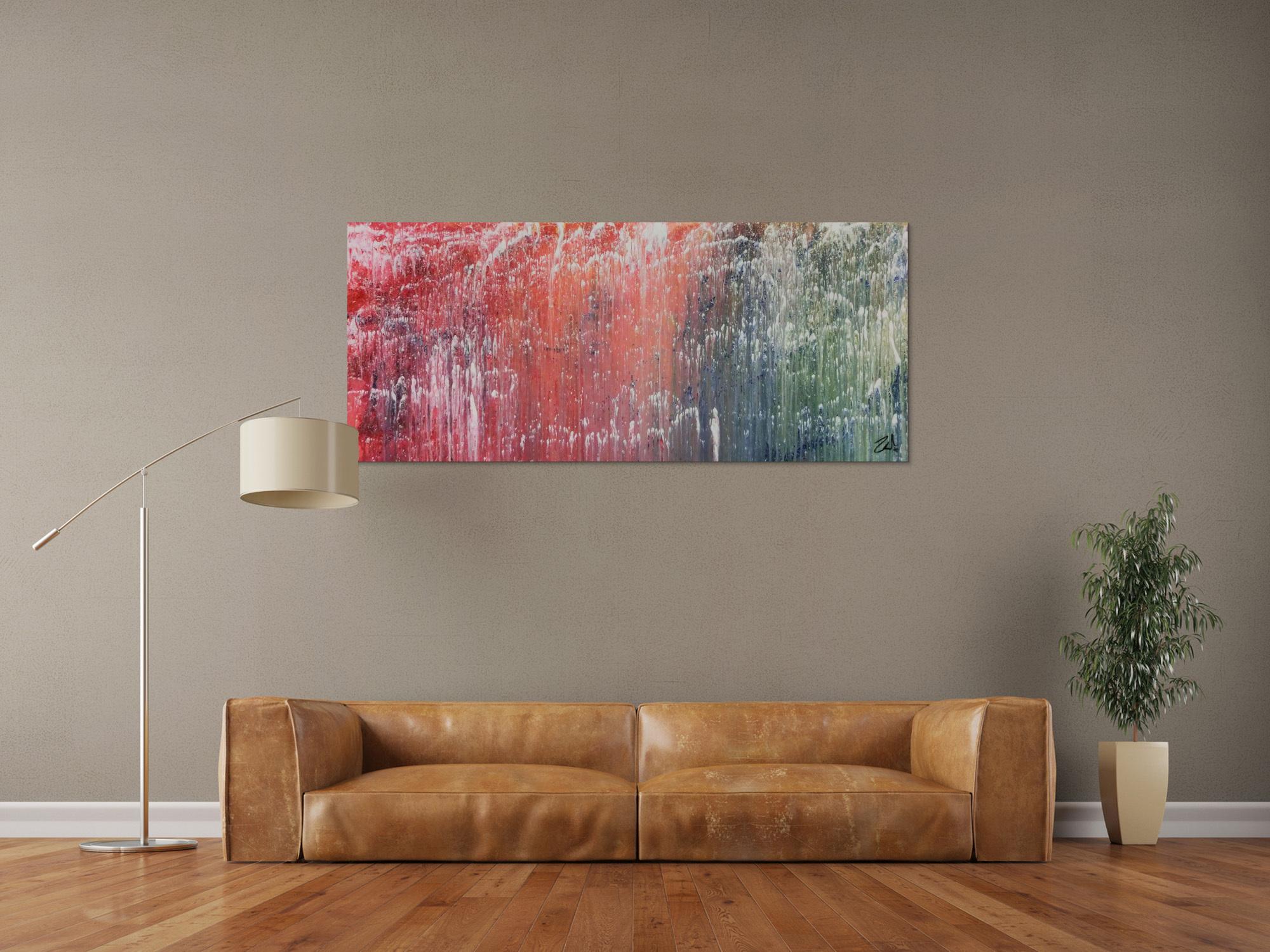 Modernes Acrylbild abstrakt bunt viele Farben