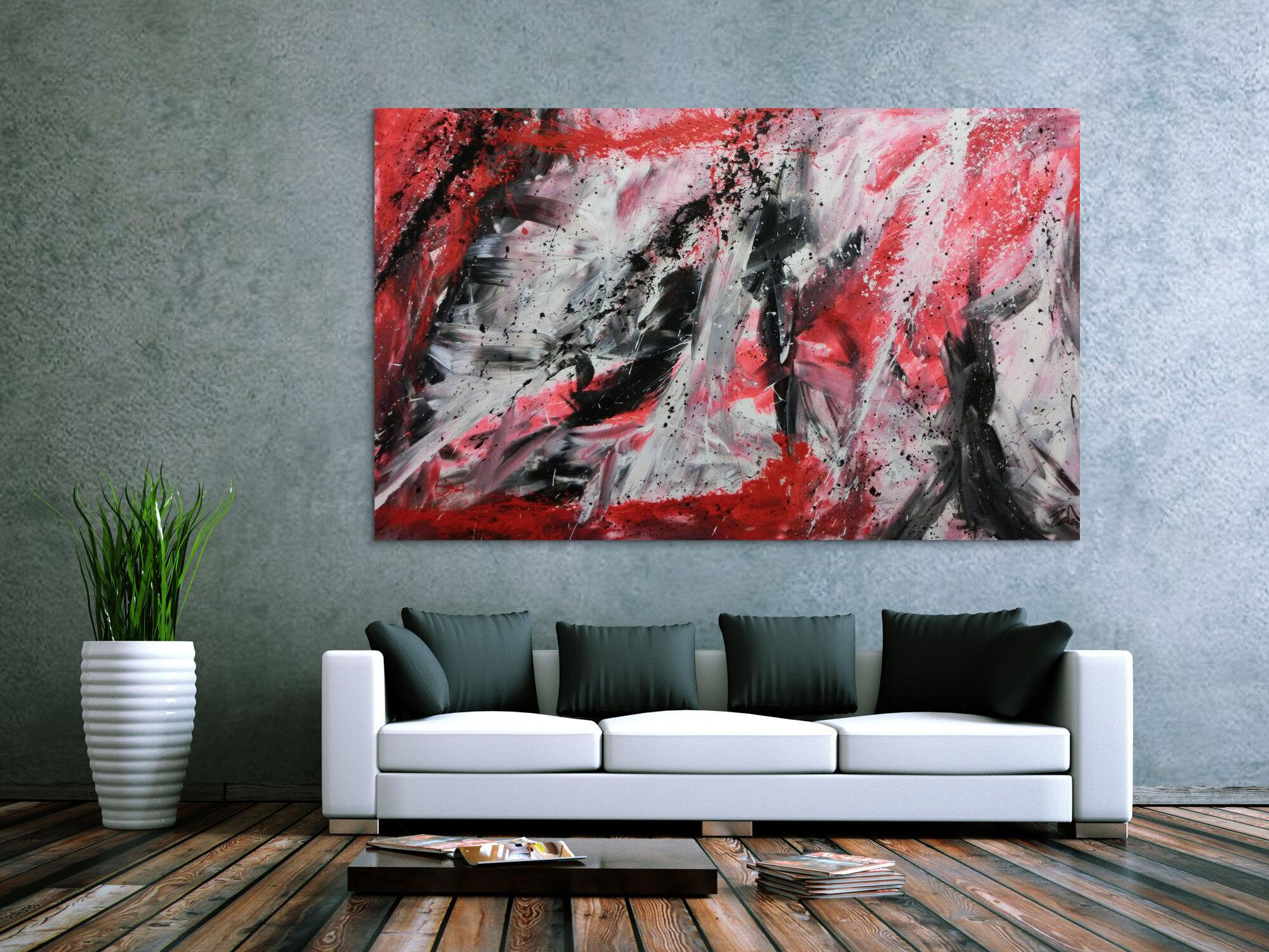 Großes abstraktes Acrylbild modernes Gemälde