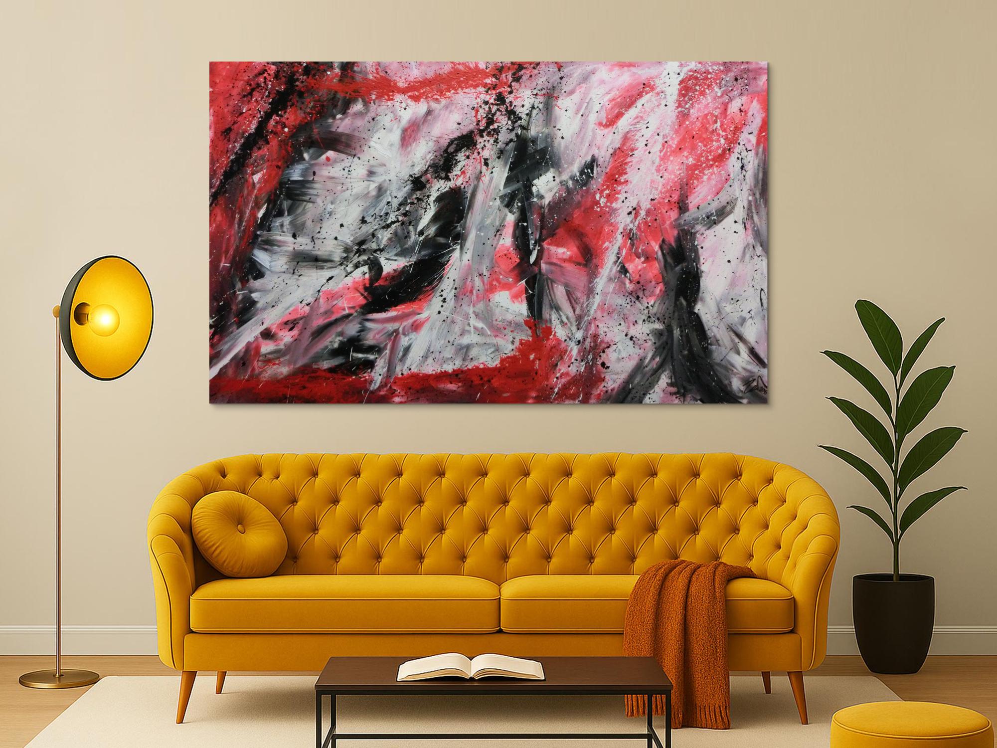 Großes abstraktes Acrylbild modernes Gemälde