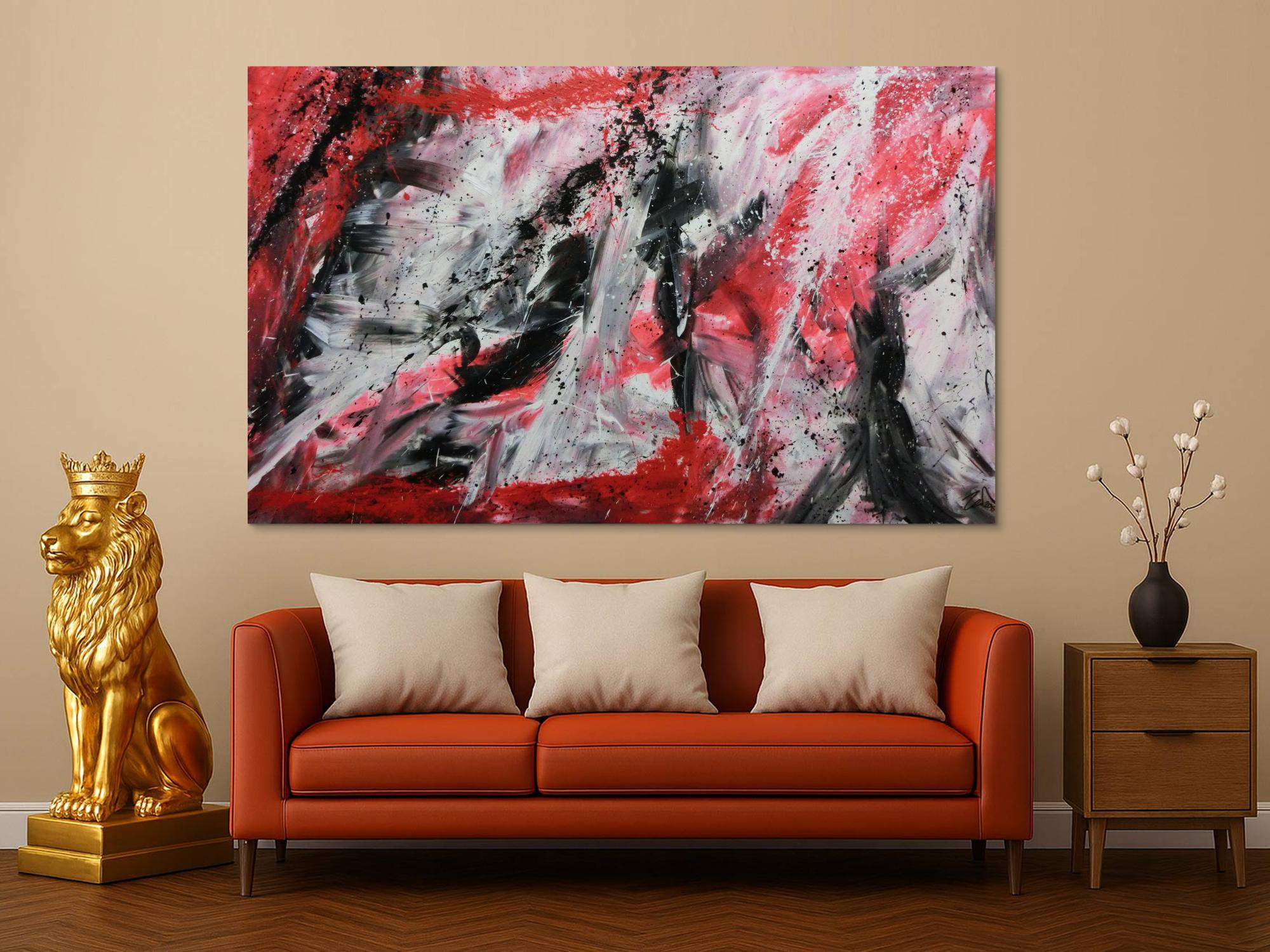 Großes abstraktes Acrylbild modernes Gemälde