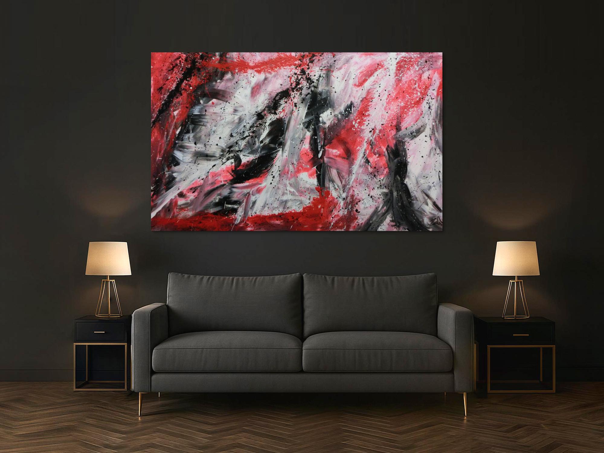 Großes abstraktes Acrylbild modernes Gemälde