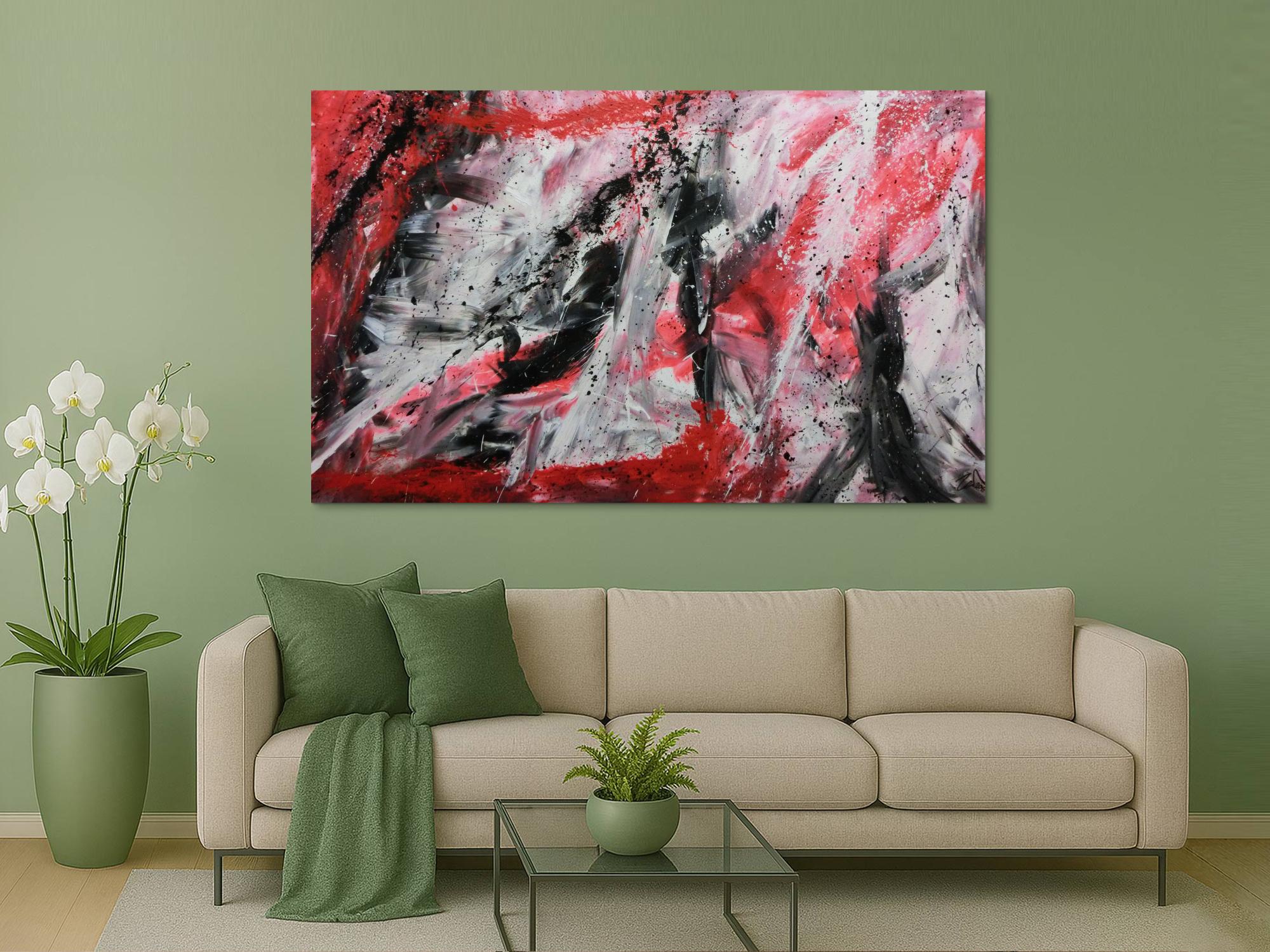 Großes abstraktes Acrylbild modernes Gemälde