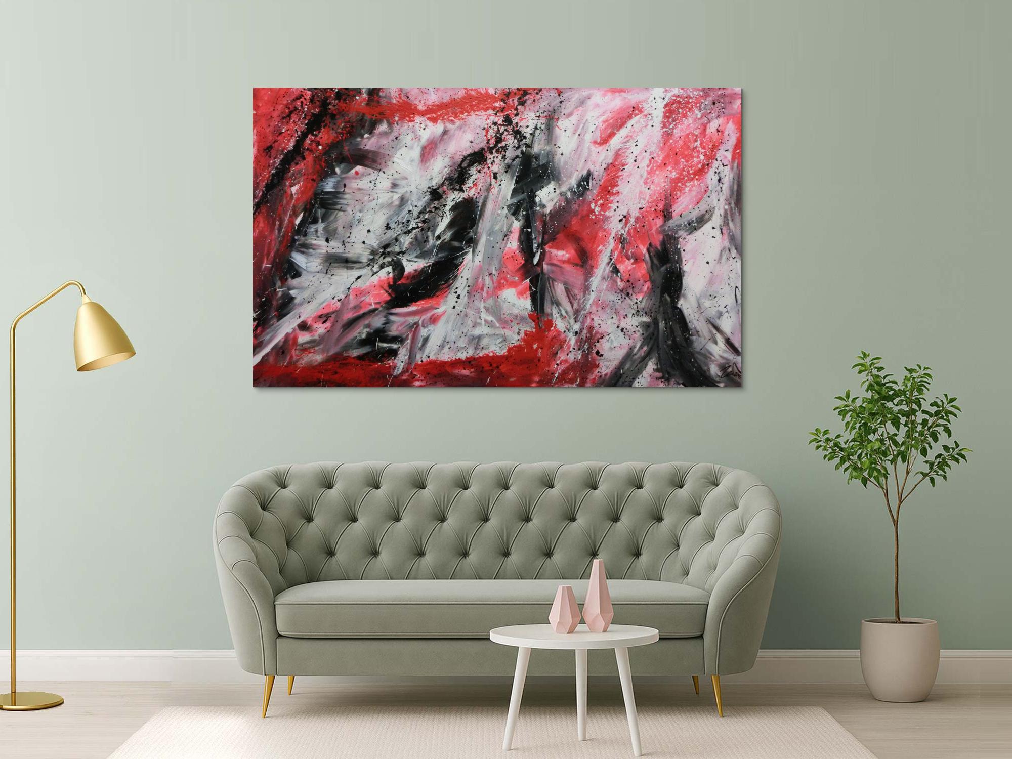 Großes abstraktes Acrylbild modernes Gemälde