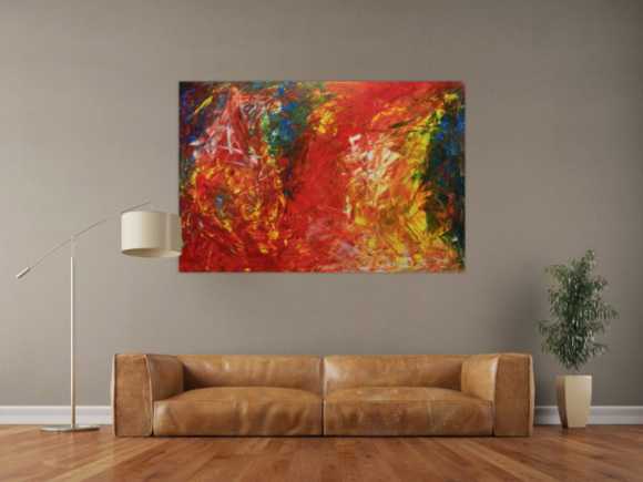 Modernes buntes Acrylbemälde abstrakt viele Farben