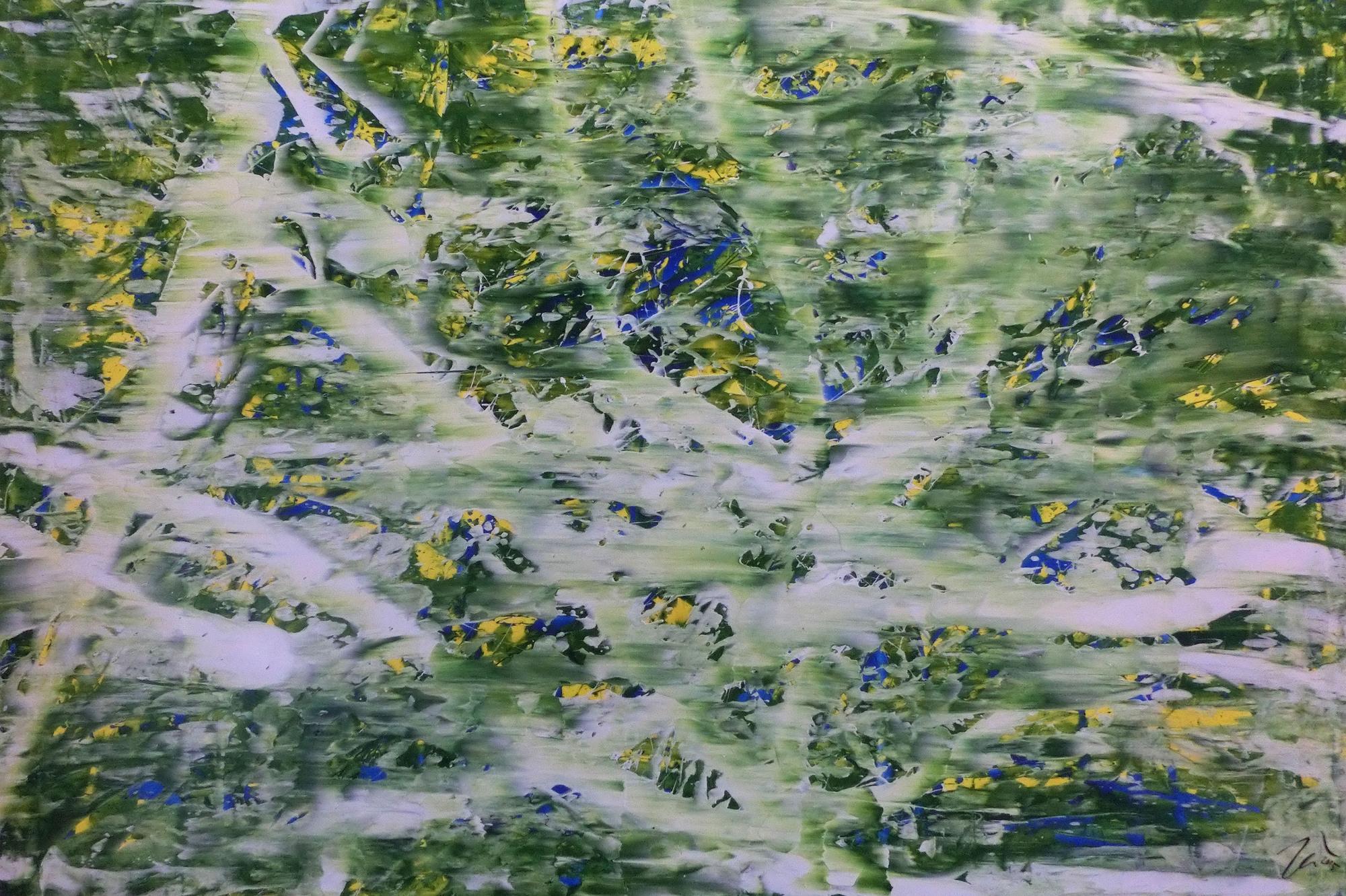 Abstraktes Acrylbild modern in grün