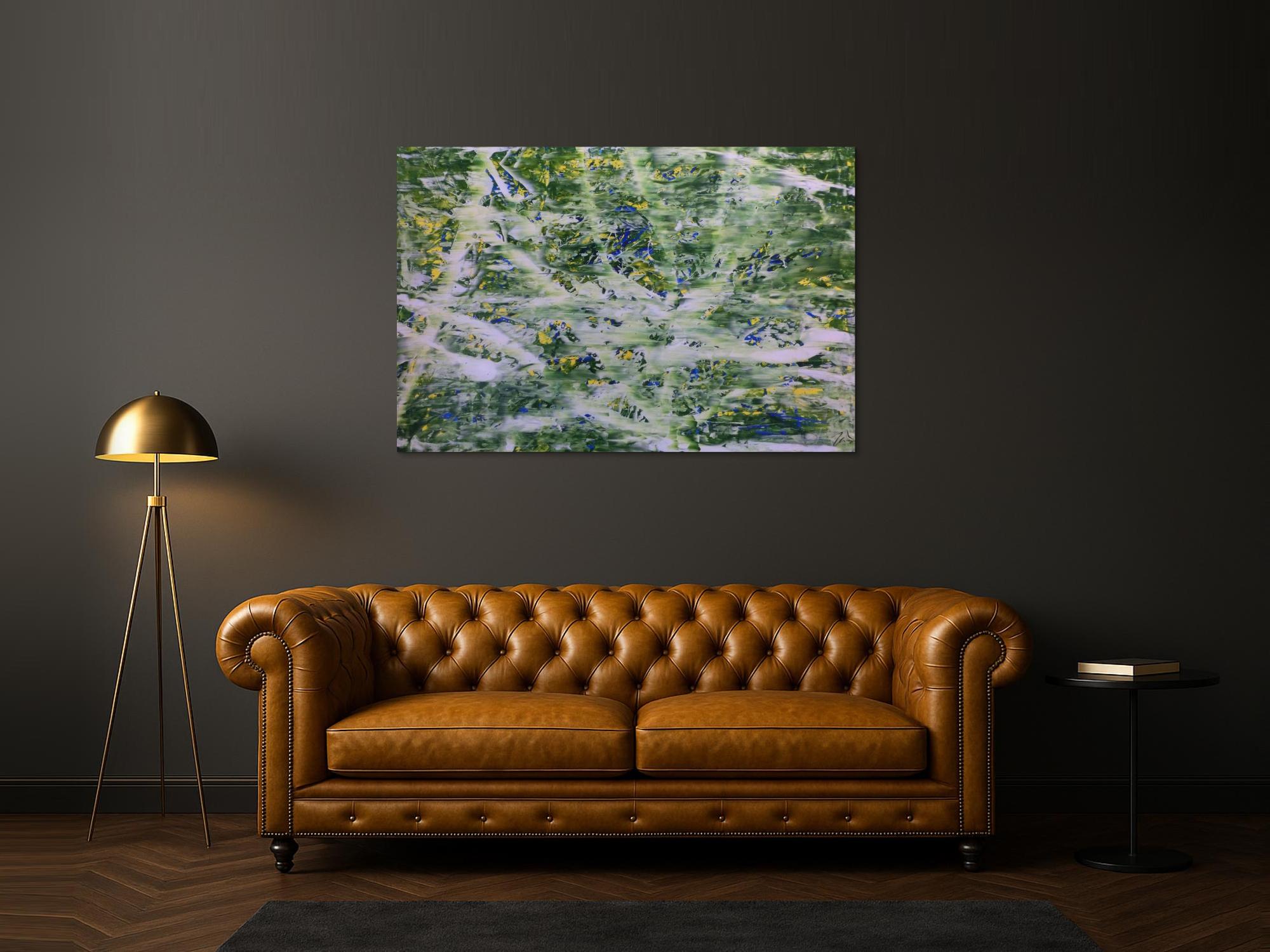 Abstraktes Acrylbild modern in grün