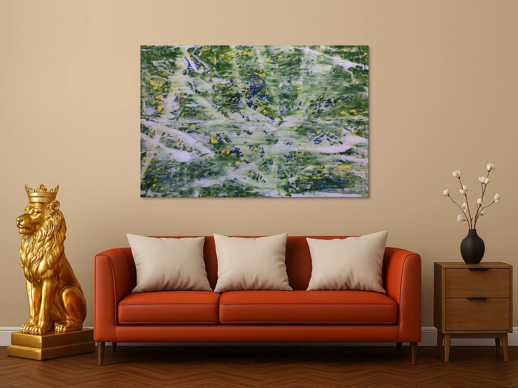 Abstraktes Acrylbild modern in grün