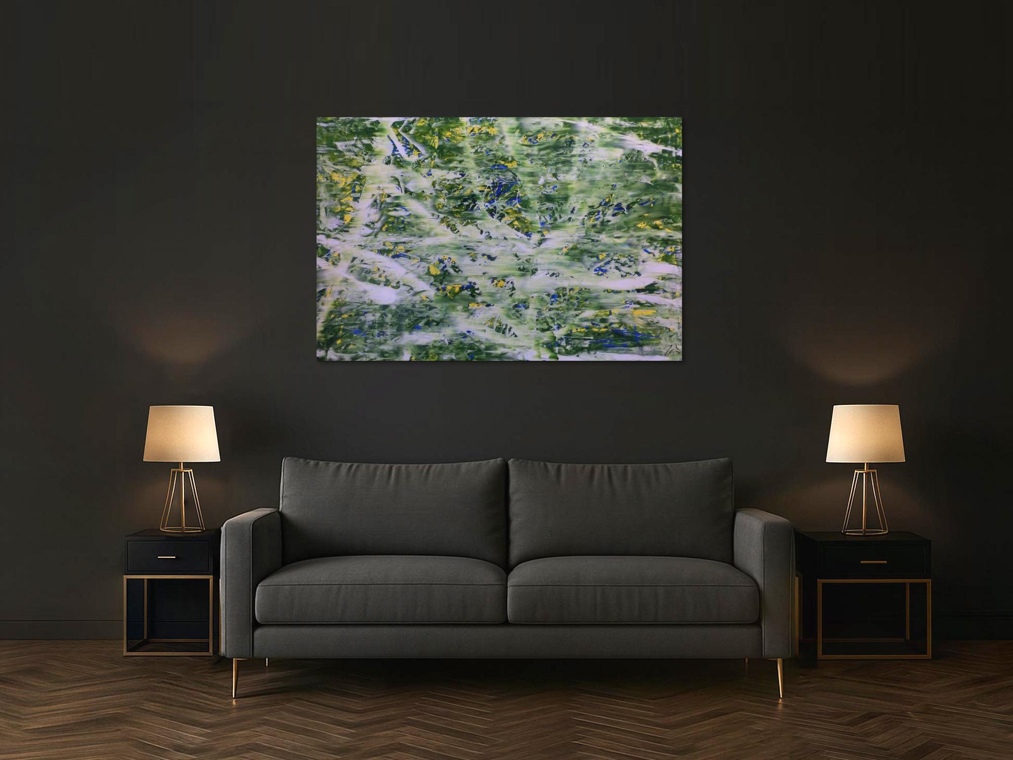 Abstraktes Acrylbild modern in grün