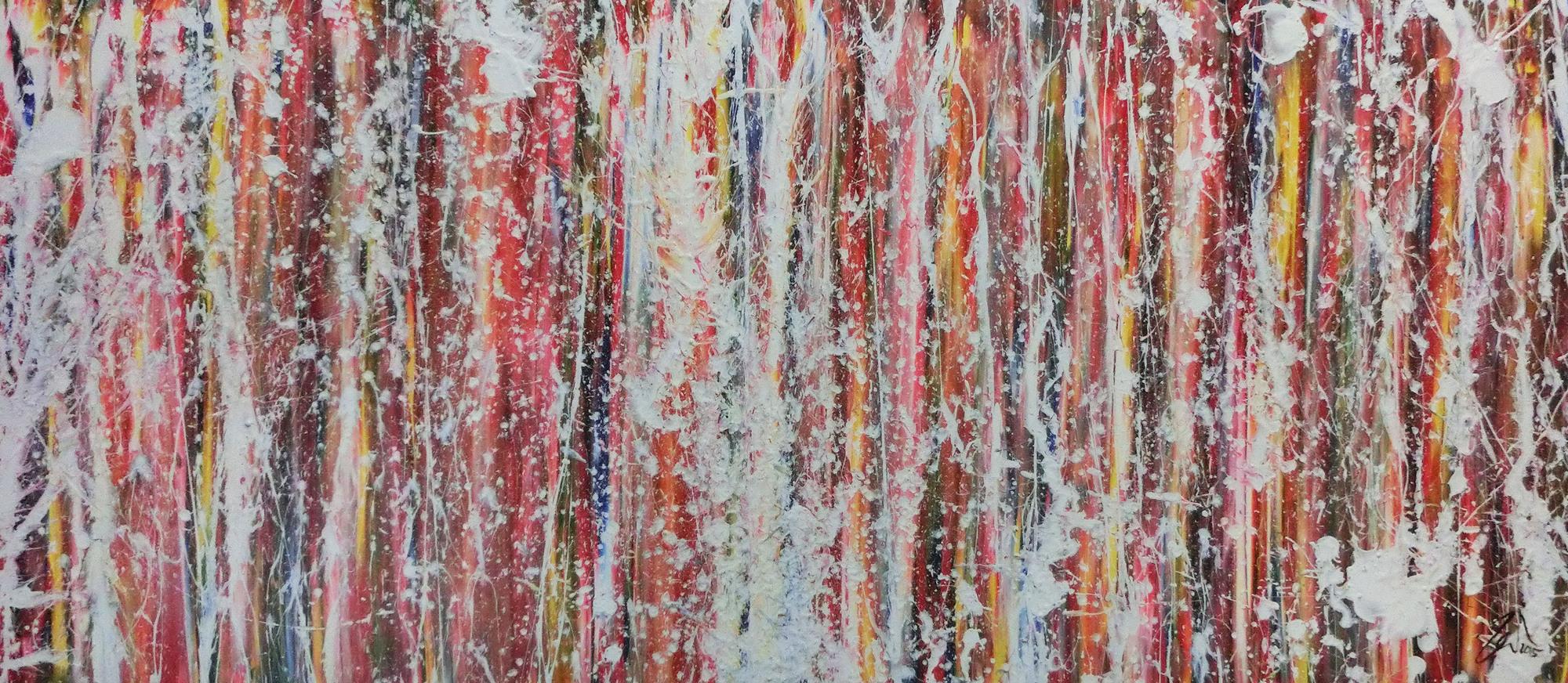 Buntes Acrylbild modern abstrakt viele Faben