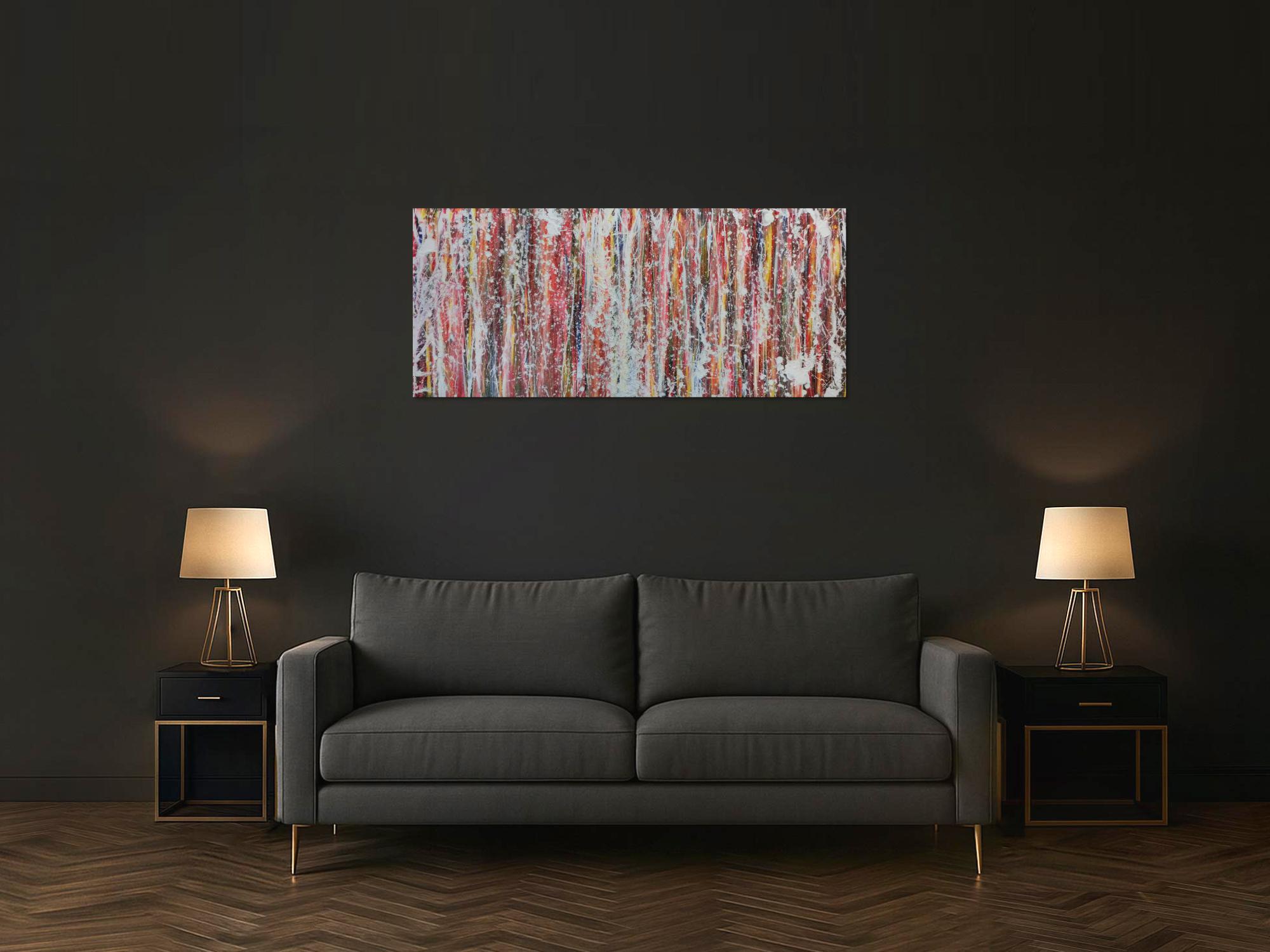 Buntes Acrylbild modern abstrakt viele Faben