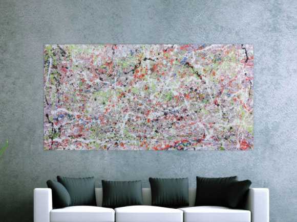 Abstraktes Acrylbild hell bunte Farben modern und schlicht