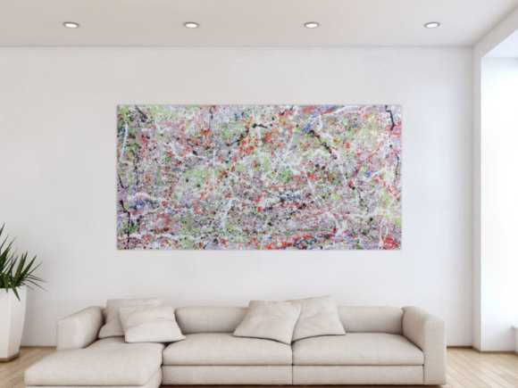 Abstraktes Acrylbild hell bunte Farben modern und schlicht