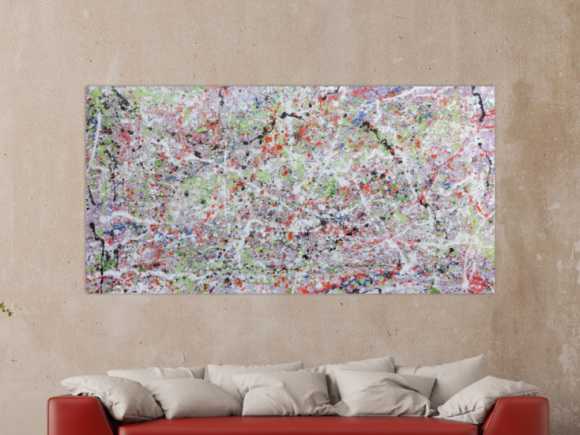 Abstraktes Acrylbild hell bunte Farben modern und schlicht