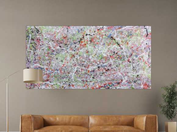 Abstraktes Acrylbild hell bunte Farben modern und schlicht