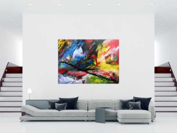 Modernes Acrylgemälde bunt mit vielen Farben abstrakt