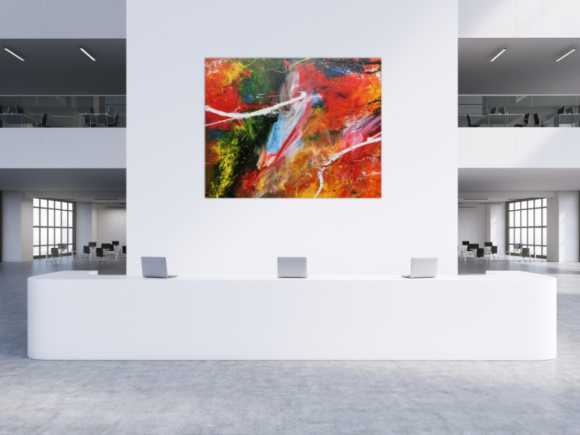 Abstraktes Acrylbild bunt viele Farben sehr modern