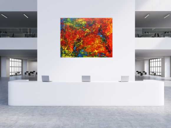 Modernes Acrylbild abstrakt sehr bunt für Loft Praxis oder Büro
