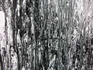 Detailaufnahme Schlichtes abstraktes Acrylbild in schwarz weiß grau