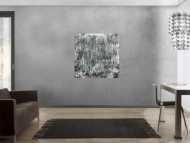 Schlichtes abstraktes Acrylbild in schwarz weiß grau