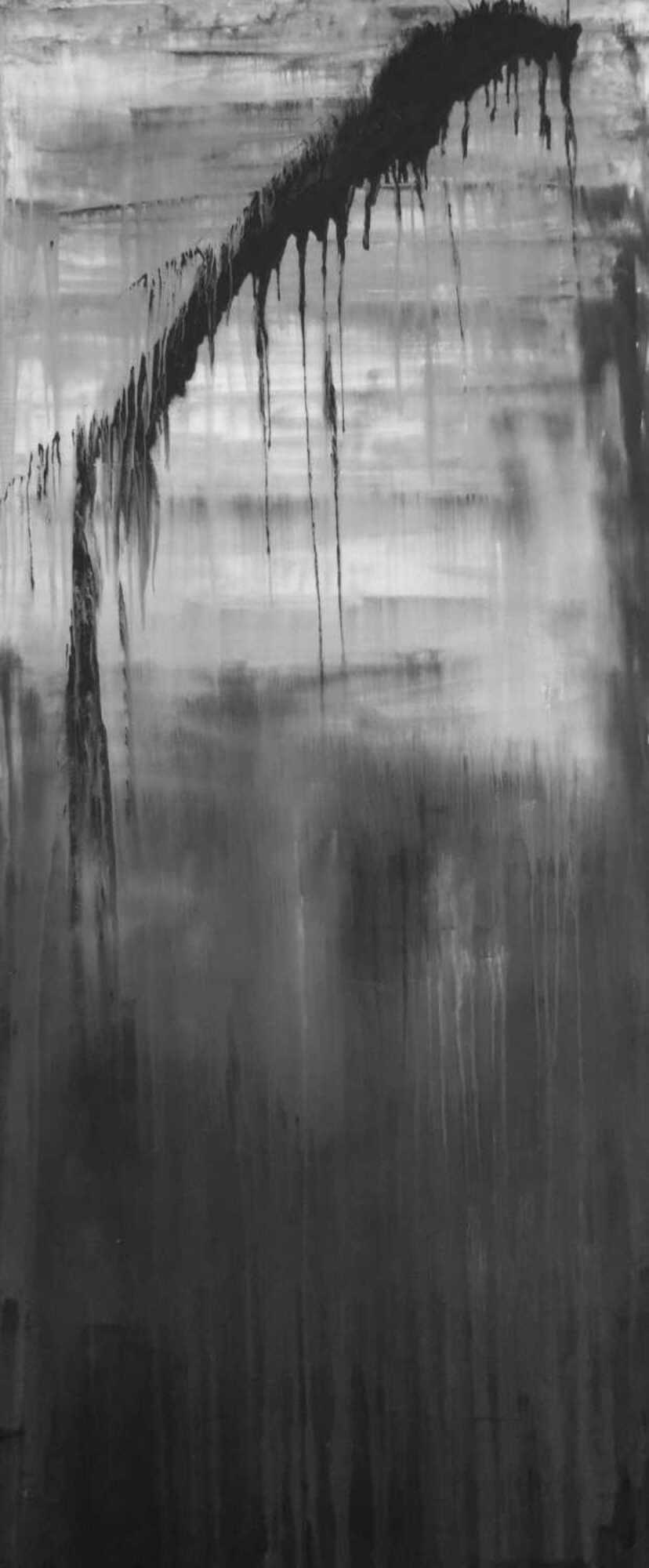 Abstrakes Acrylgemälde dunkel