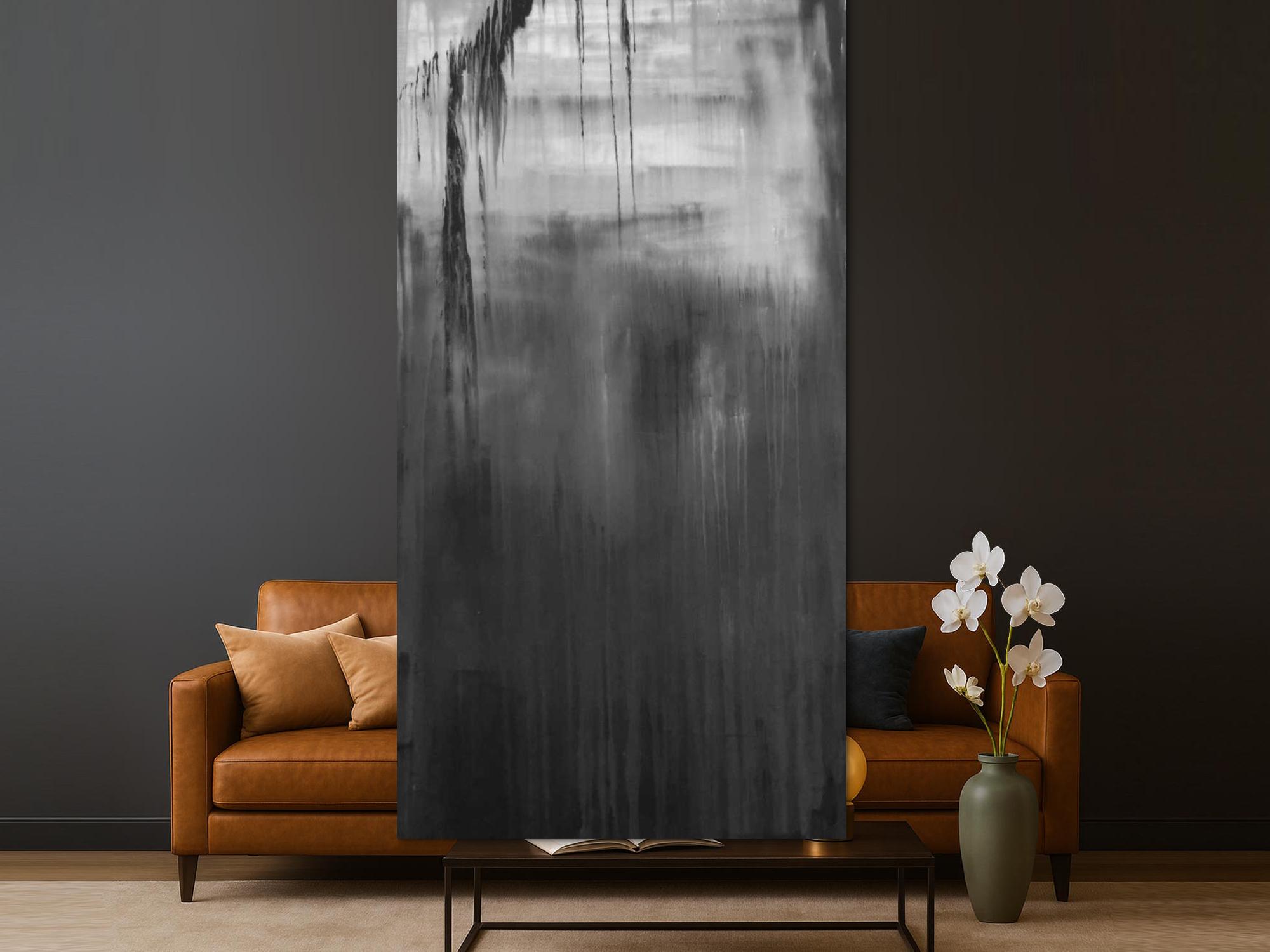 Abstrakes Acrylgemälde dunkel