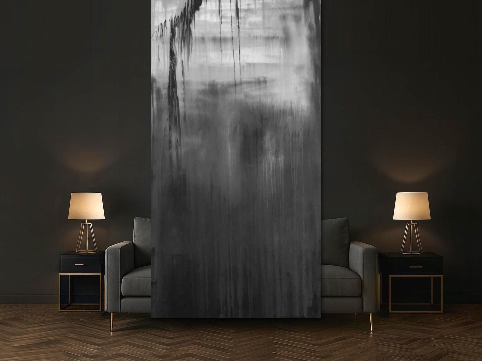 Abstrakes Acrylgemälde dunkel