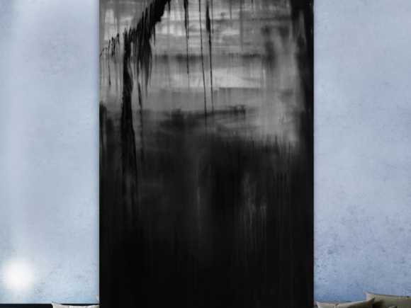 Abstrakes Acrylgemälde dunkel
