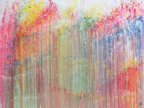 Buntes Acrylbild abstrakt modern und bunt mit vielen Farben