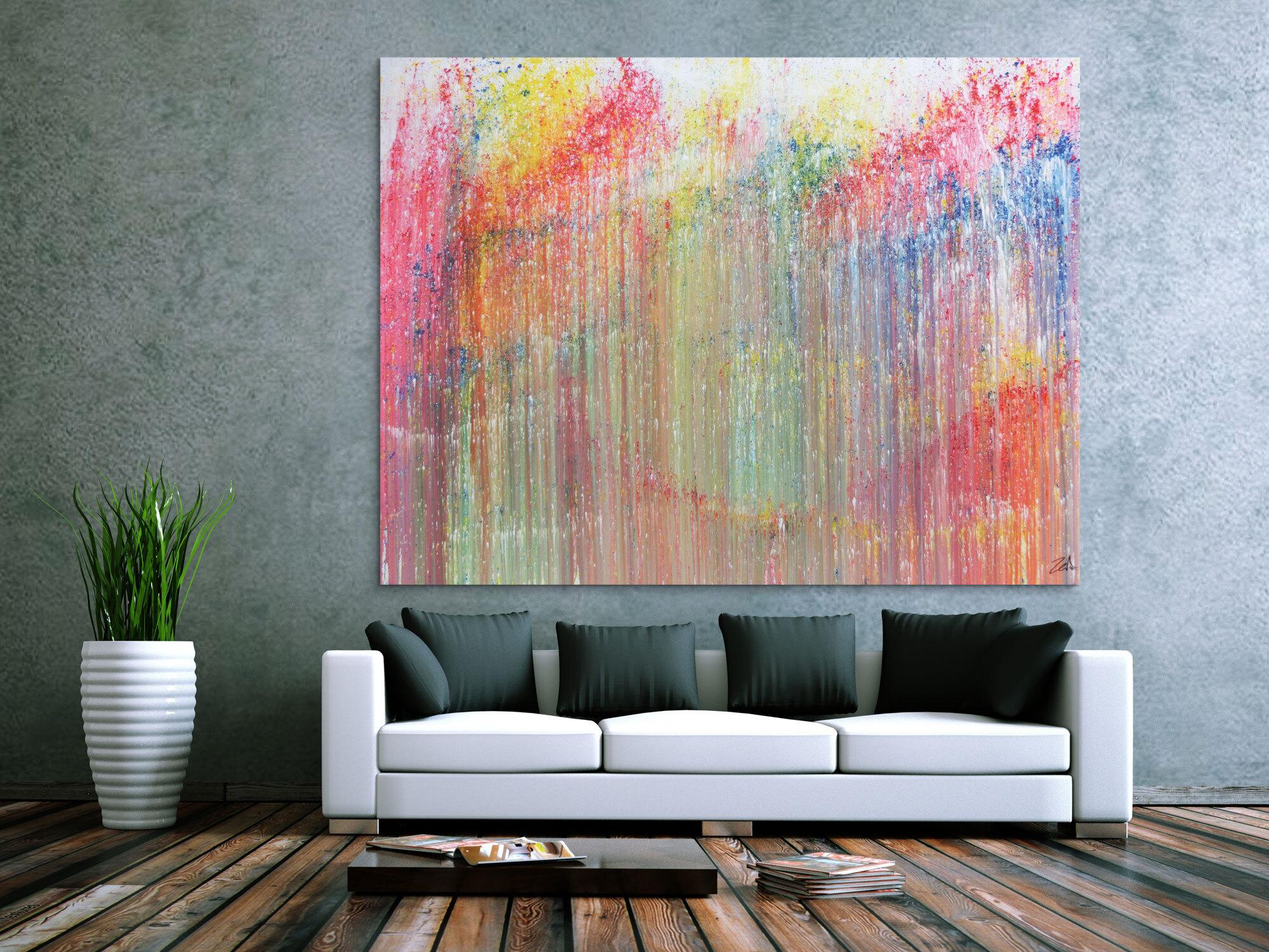 Buntes Acrylbild abstrakt modern und bunt mit vielen Farben