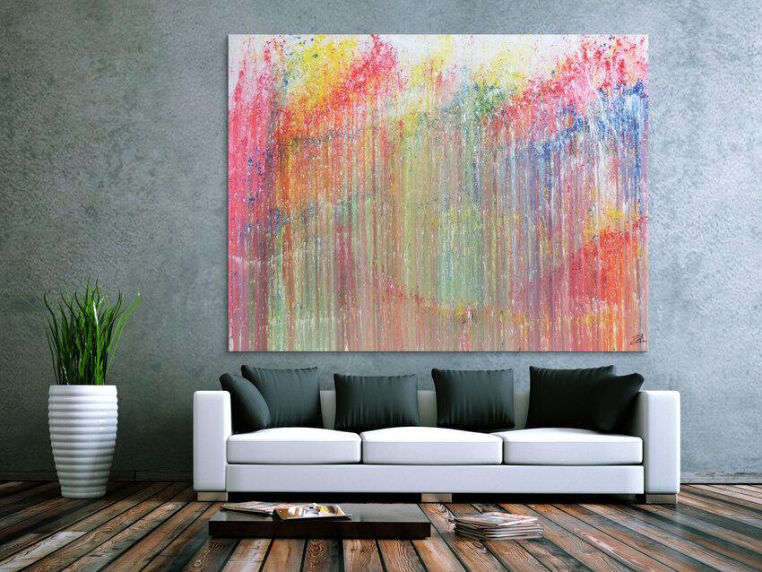 Buntes Acrylbild abstrakt modern und bunt mit vielen Farben