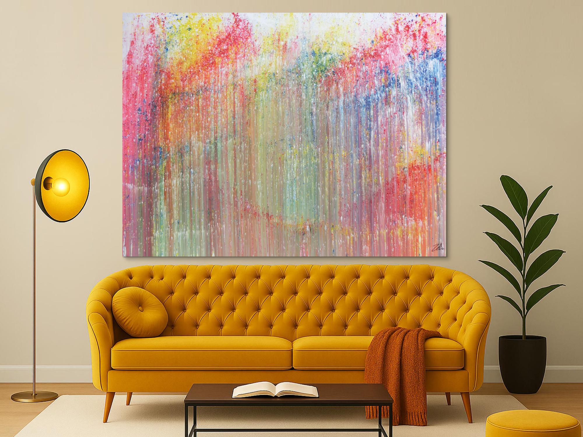 Buntes Acrylbild abstrakt modern und bunt mit vielen Farben