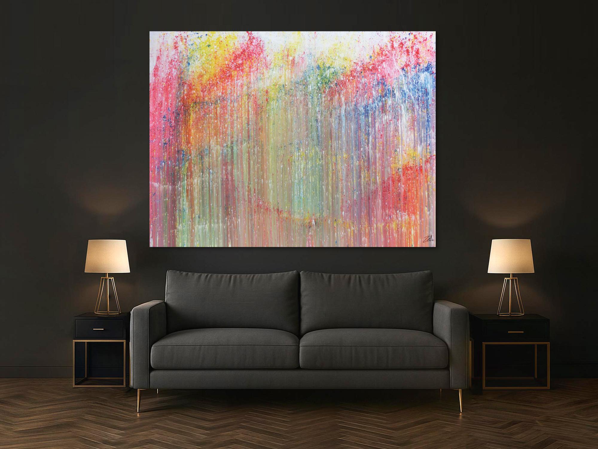 Buntes Acrylbild abstrakt modern und bunt mit vielen Farben