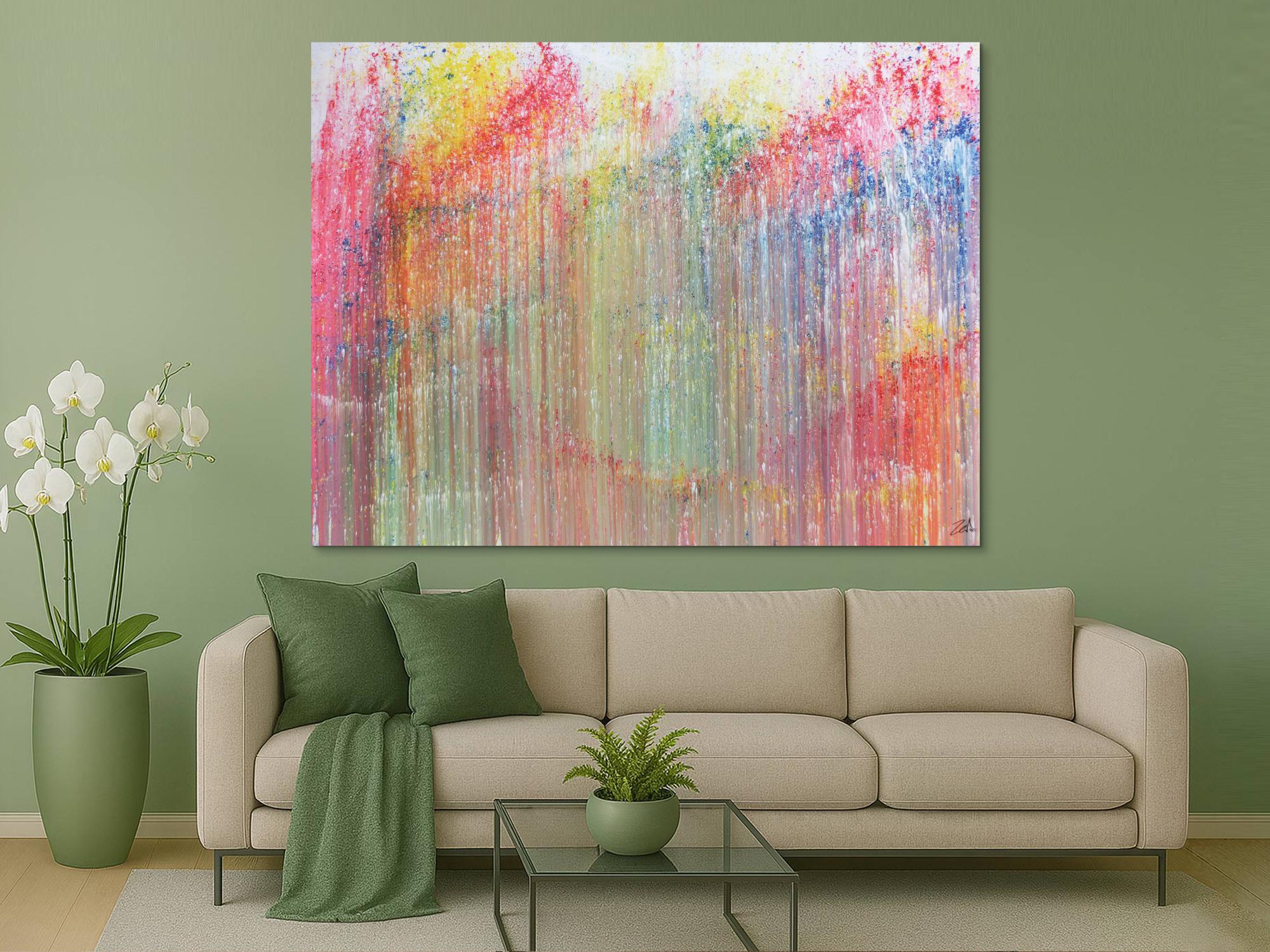 Buntes Acrylbild abstrakt modern und bunt mit vielen Farben