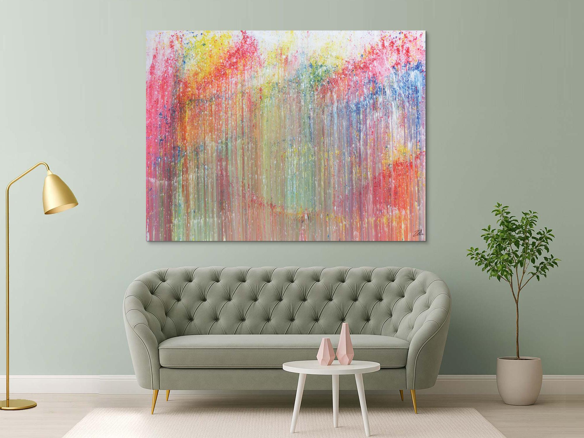 Buntes Acrylbild abstrakt modern und bunt mit vielen Farben