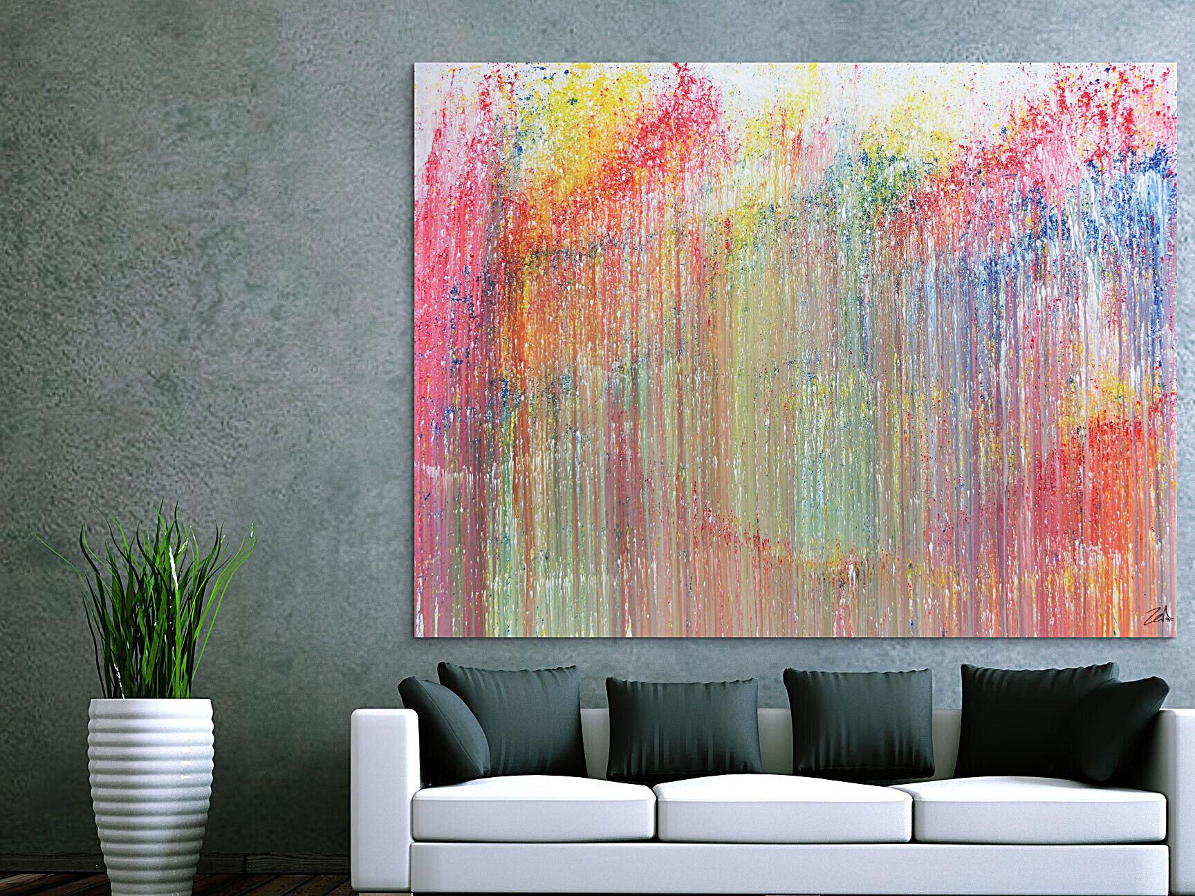 Buntes Acrylbild abstrakt modern und bunt mit vielen Farben