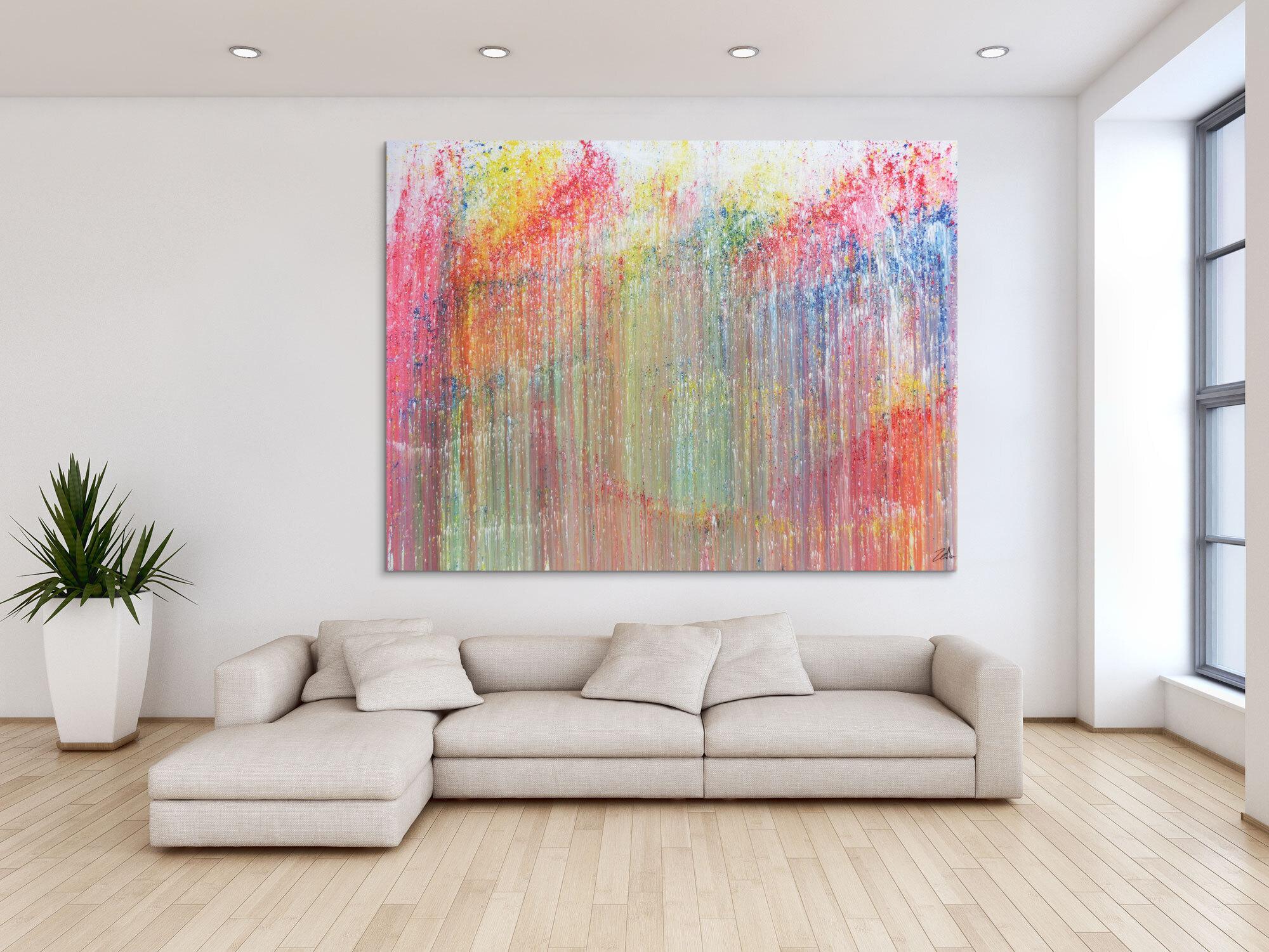 Buntes Acrylbild abstrakt modern und bunt mit vielen Farben
