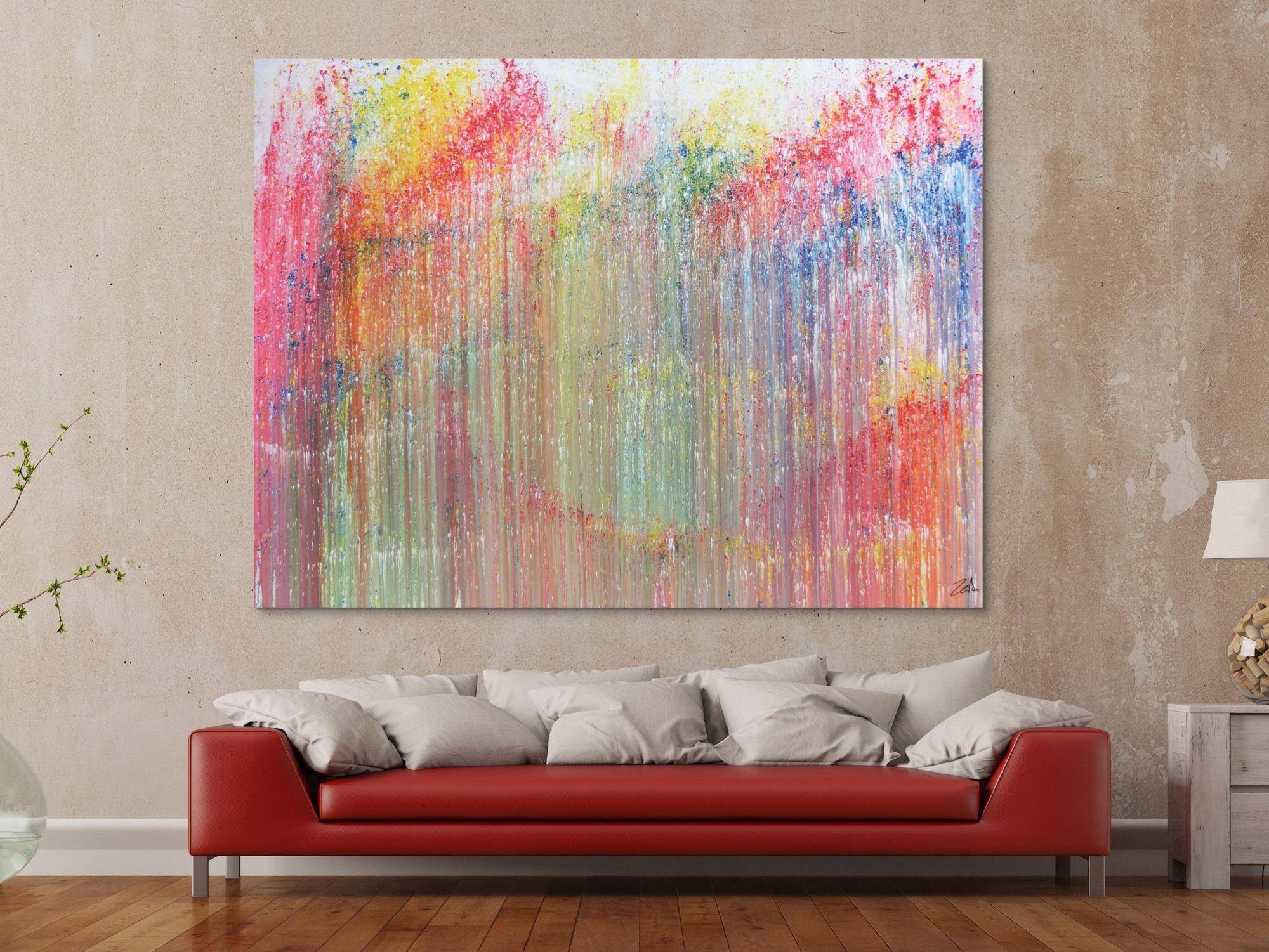 Buntes Acrylbild abstrakt modern und bunt mit vielen Farben