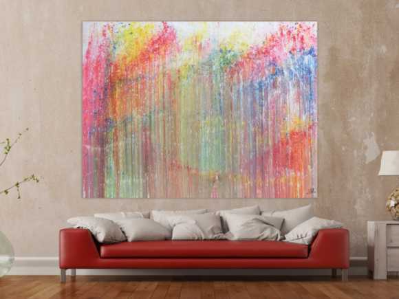 Buntes Acrylbild abstrakt modern und bunt mit vielen Farben