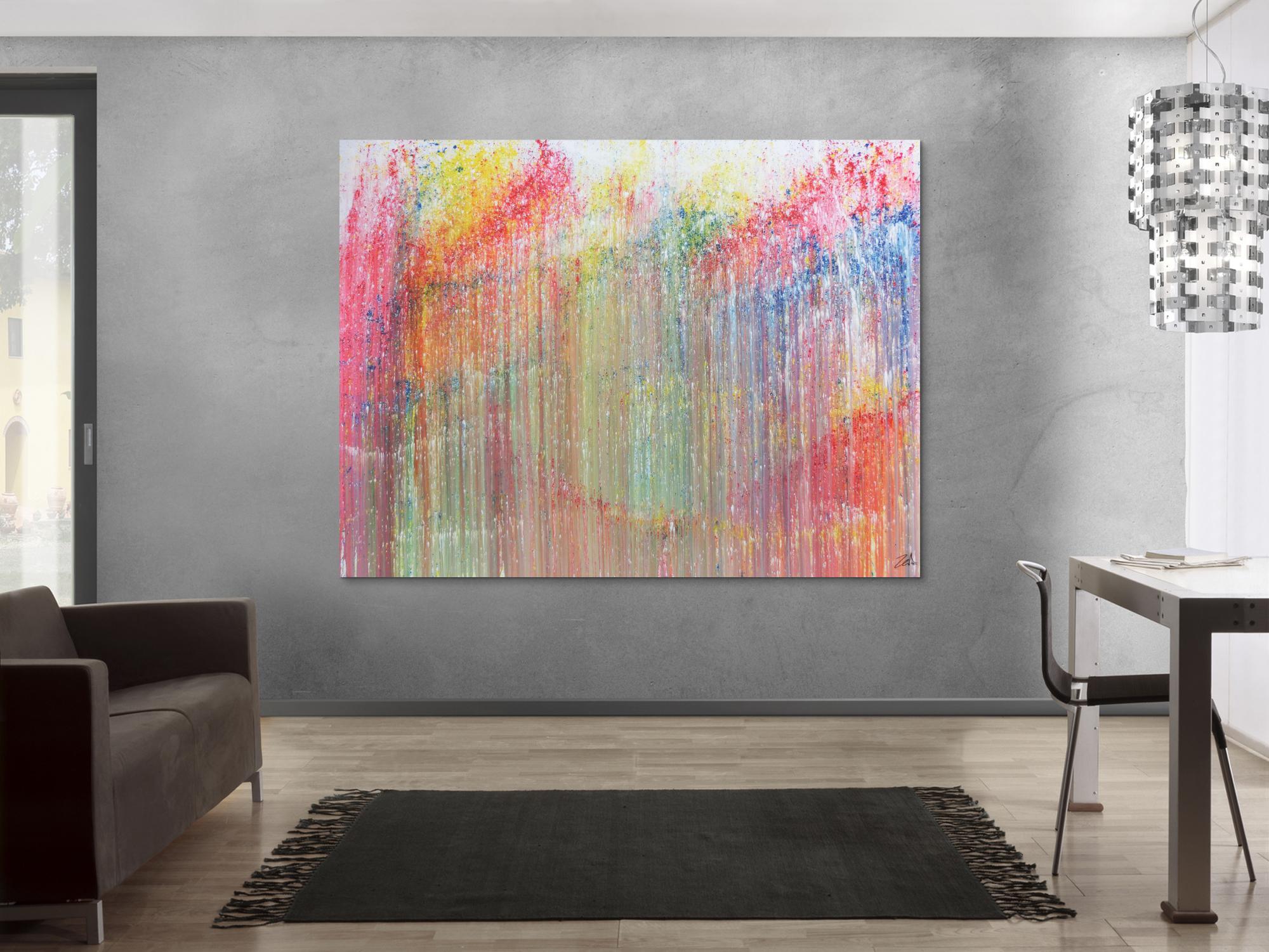 Buntes Acrylbild abstrakt modern und bunt mit vielen Farben