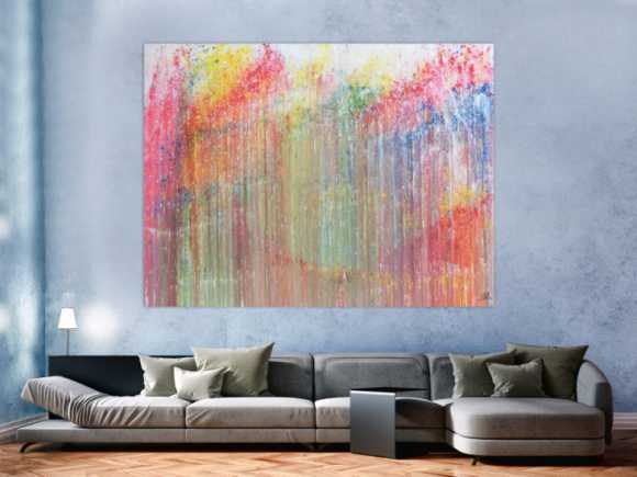 Buntes Acrylbild abstrakt modern und bunt mit vielen Farben