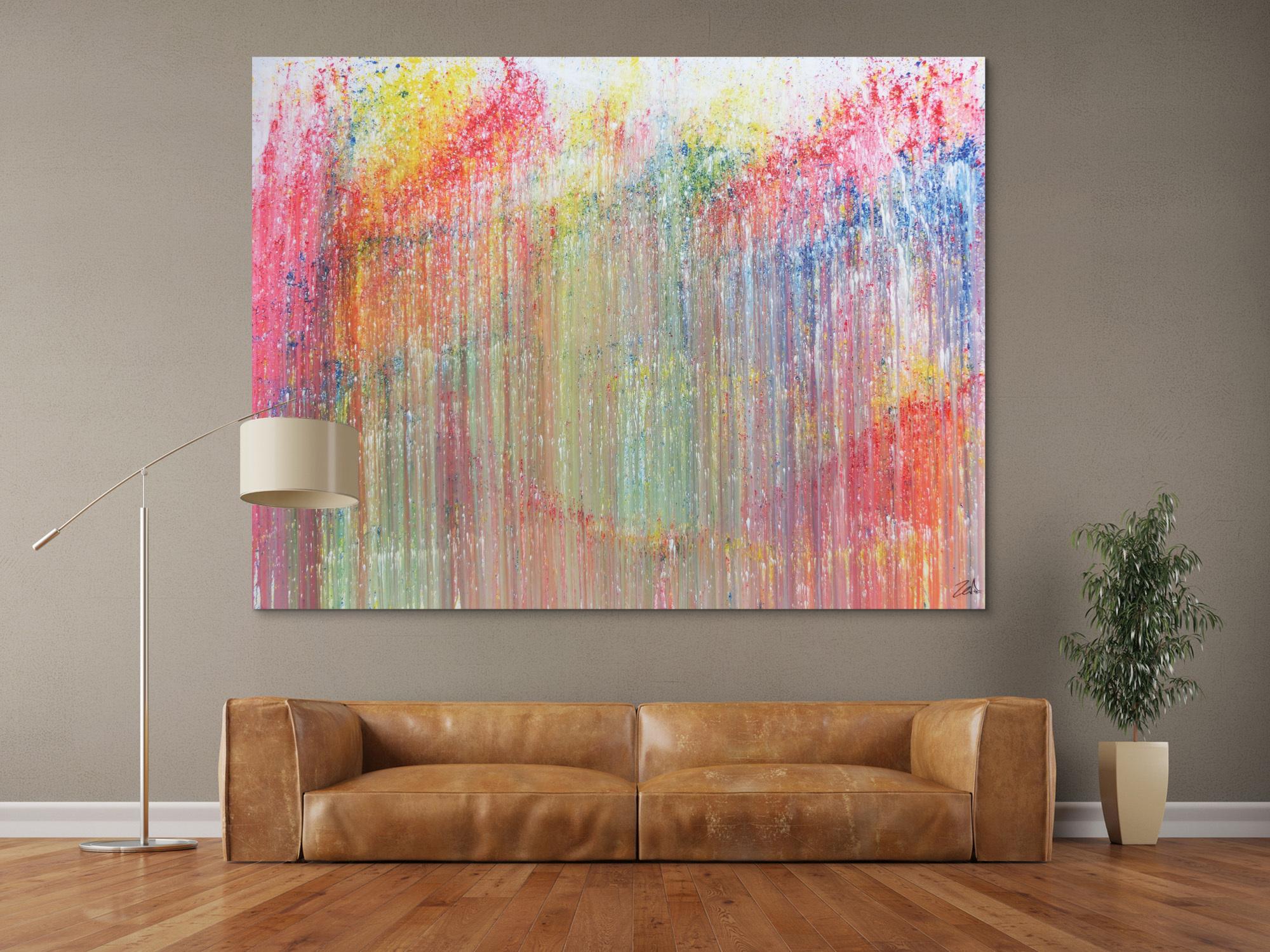 Buntes Acrylbild abstrakt modern und bunt mit vielen Farben