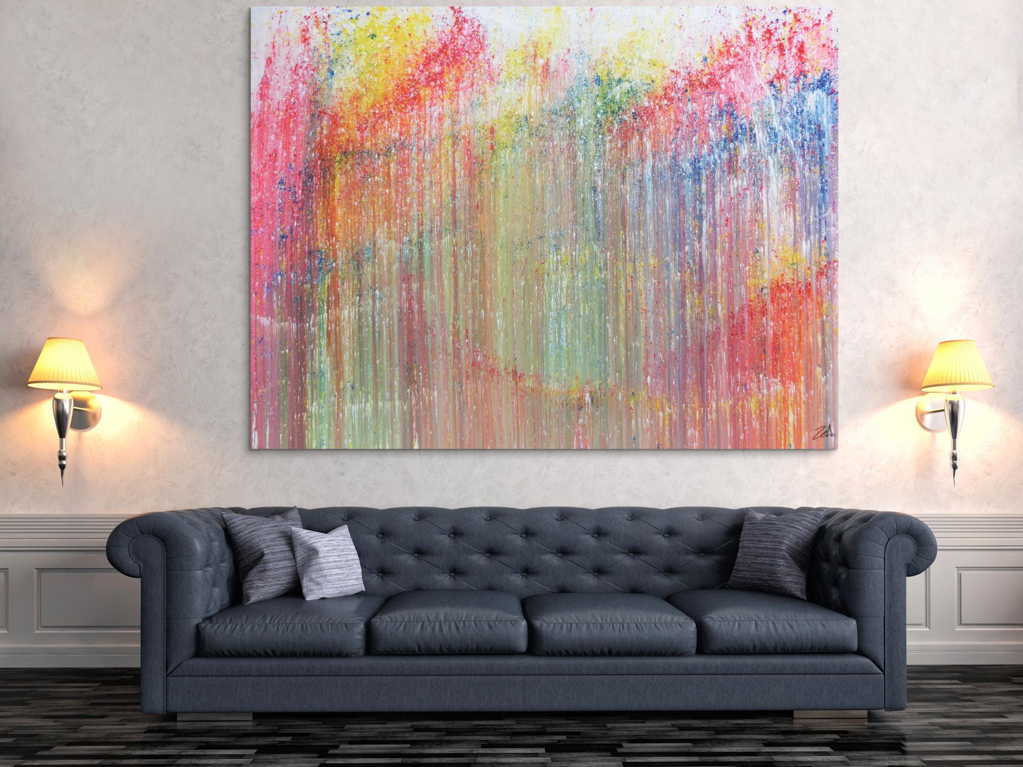 Buntes Acrylbild abstrakt modern und bunt mit vielen Farben