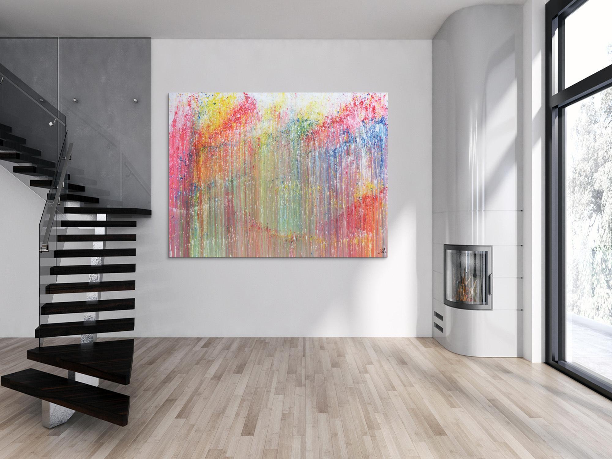 Buntes Acrylbild abstrakt modern und bunt mit vielen Farben