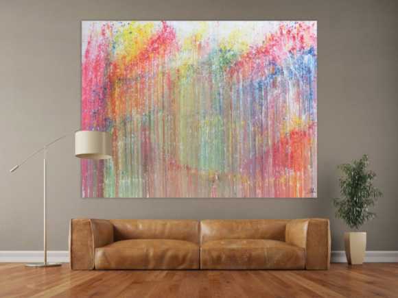 Buntes Acrylbild abstrakt modern und bunt mit vielen Farben