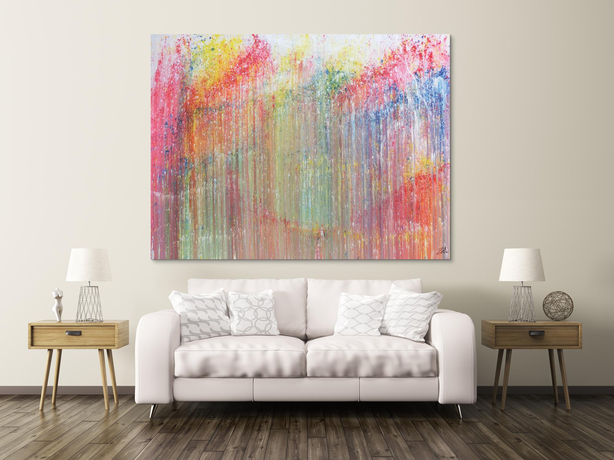Buntes Acrylbild abstrakt modern und bunt mit vielen Farben