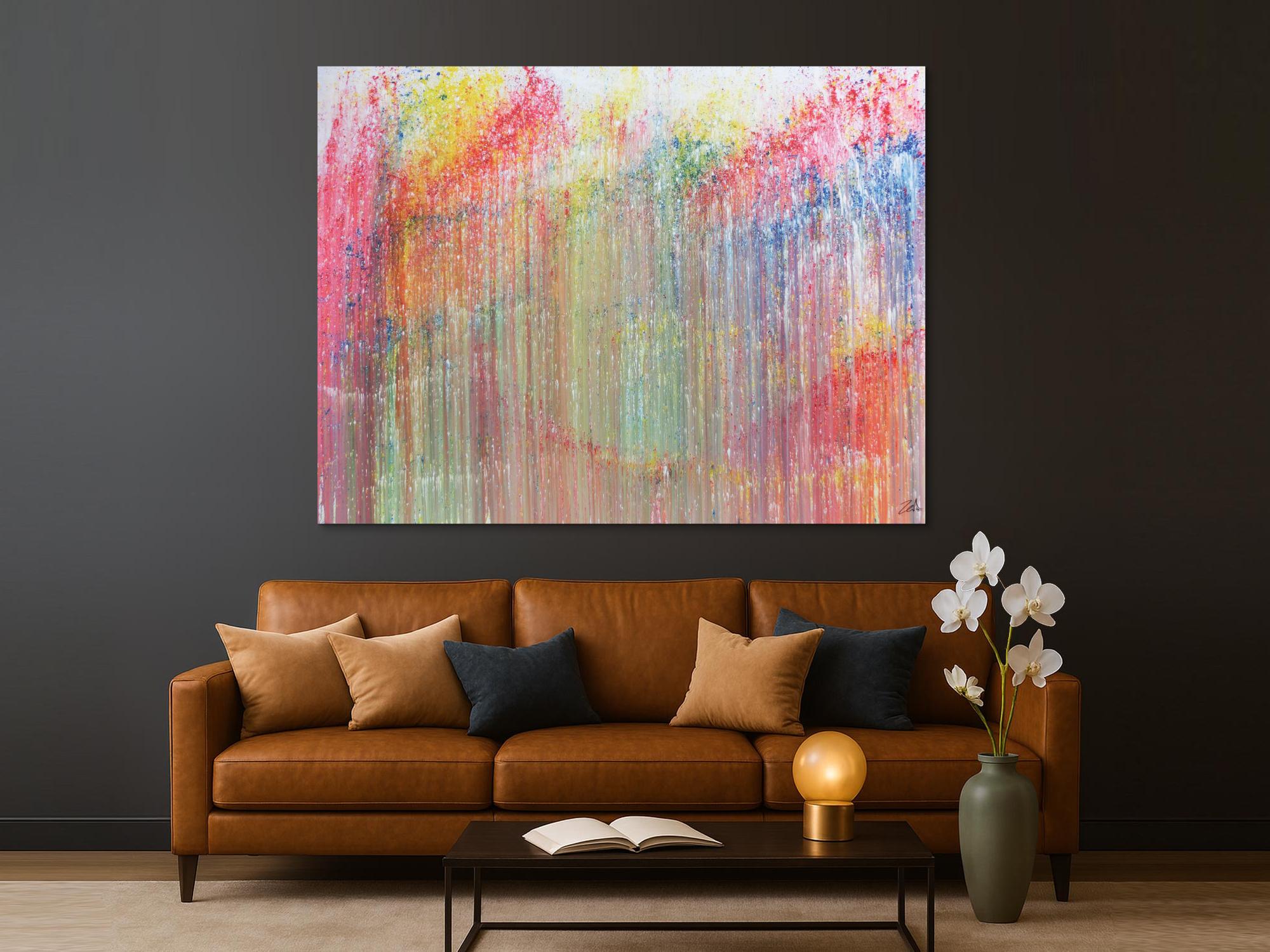 Buntes Acrylbild abstrakt modern und bunt mit vielen Farben