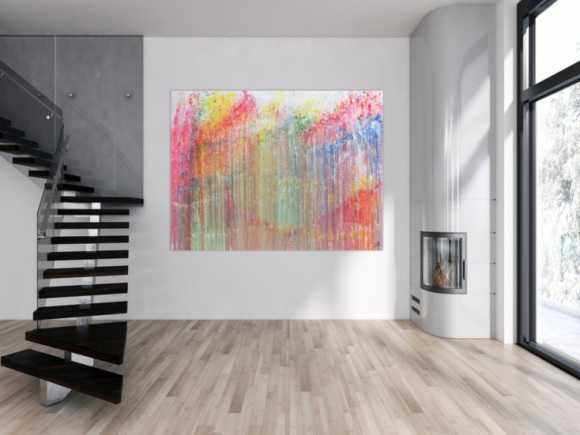 Buntes Acrylbild abstrakt modern und bunt mit vielen Farben