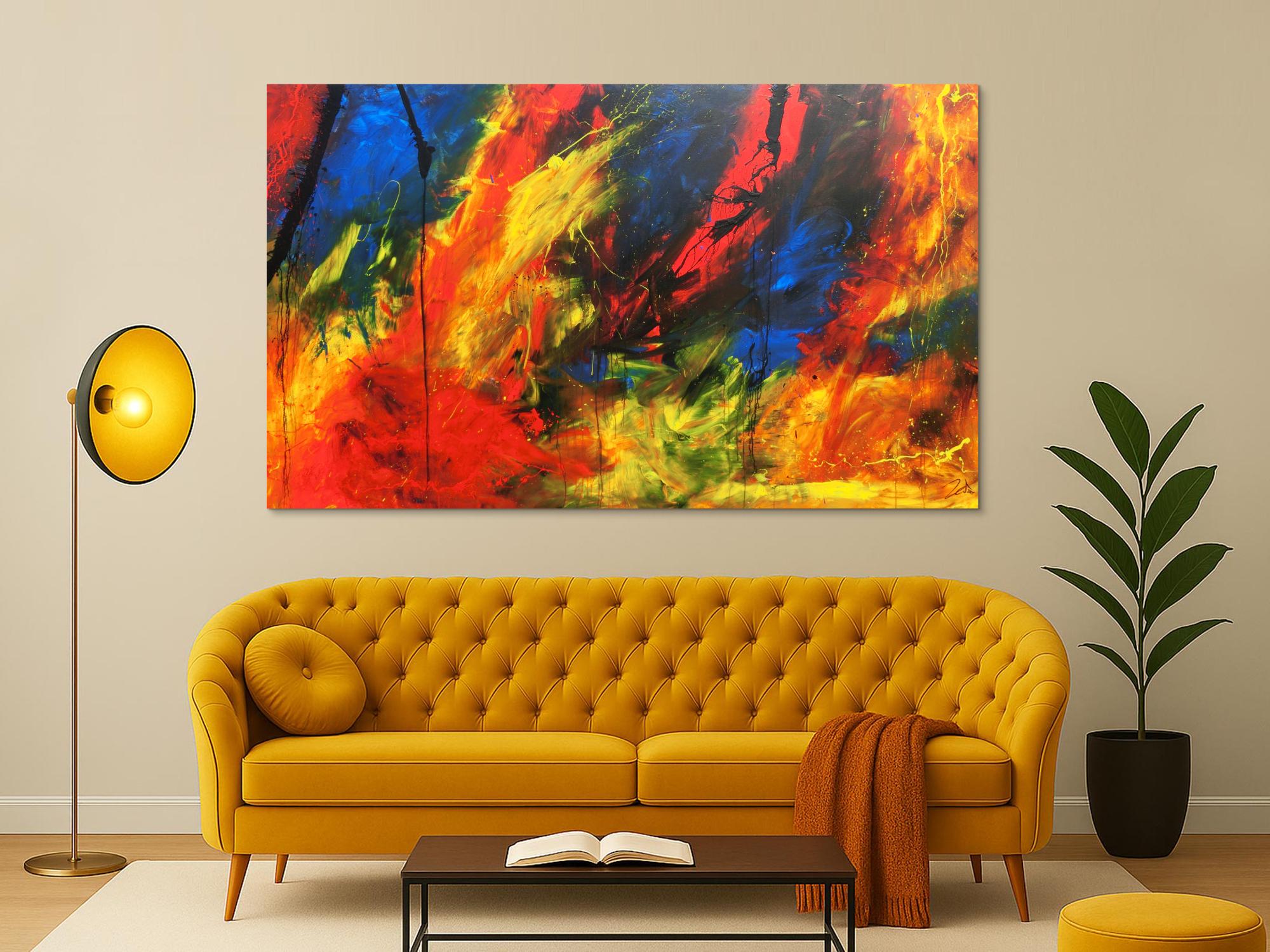 XXL Acrylbild abstrakt bunt mit vielen Farben modern