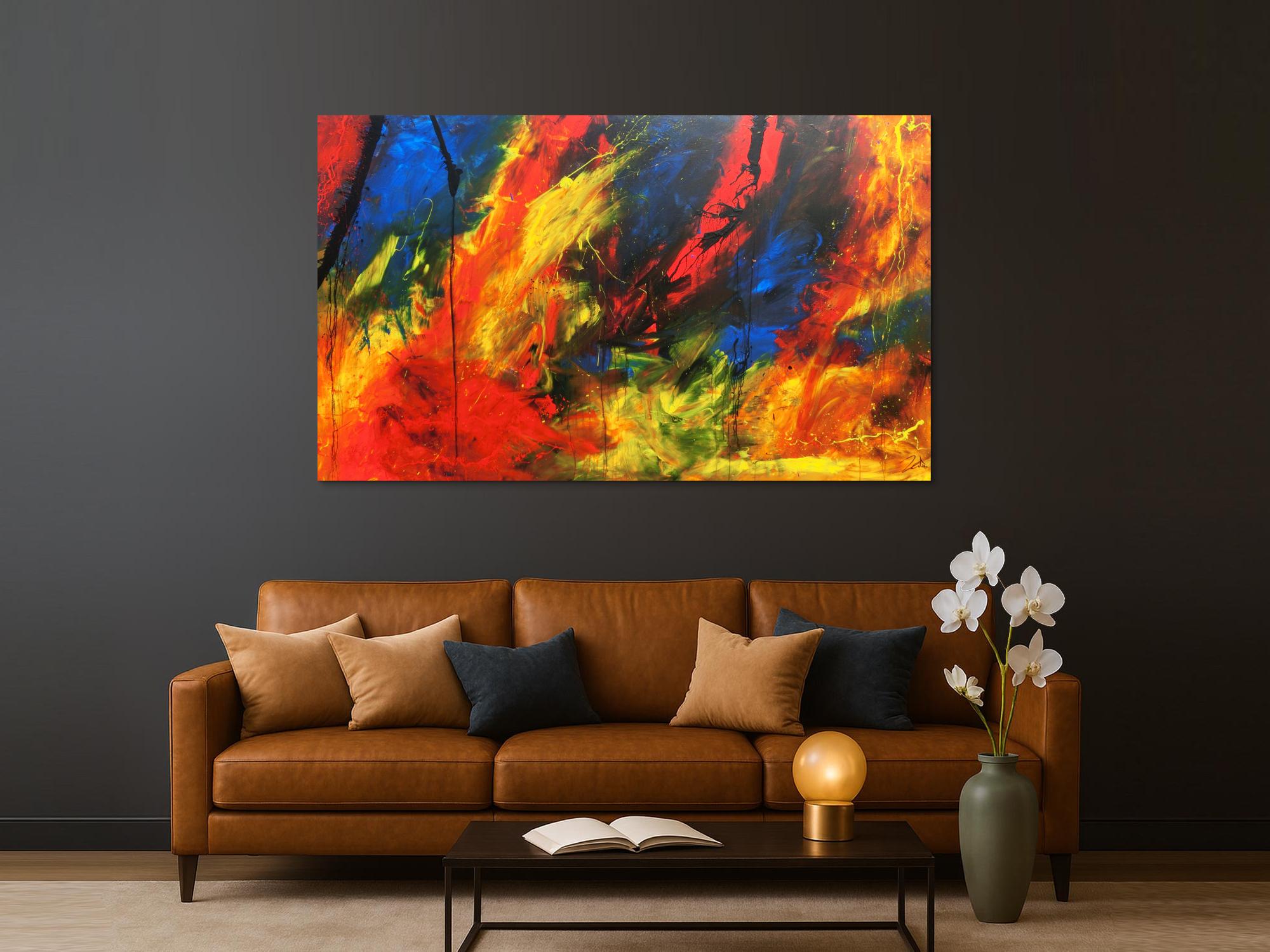 XXL Acrylbild abstrakt bunt mit vielen Farben modern