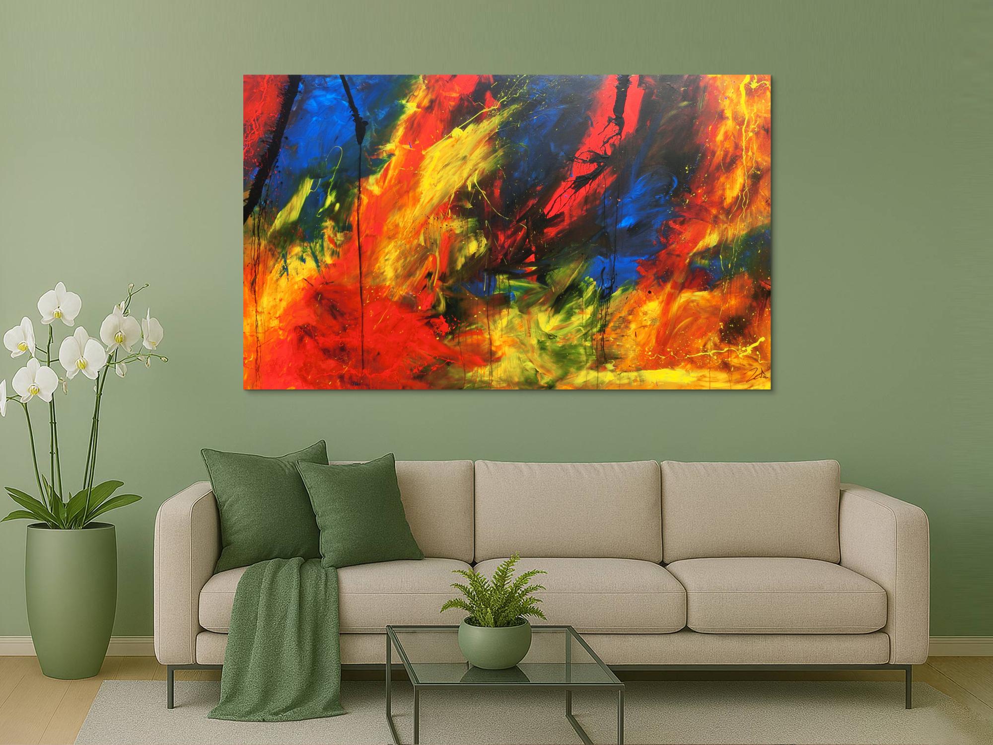 XXL Acrylbild abstrakt bunt mit vielen Farben modern